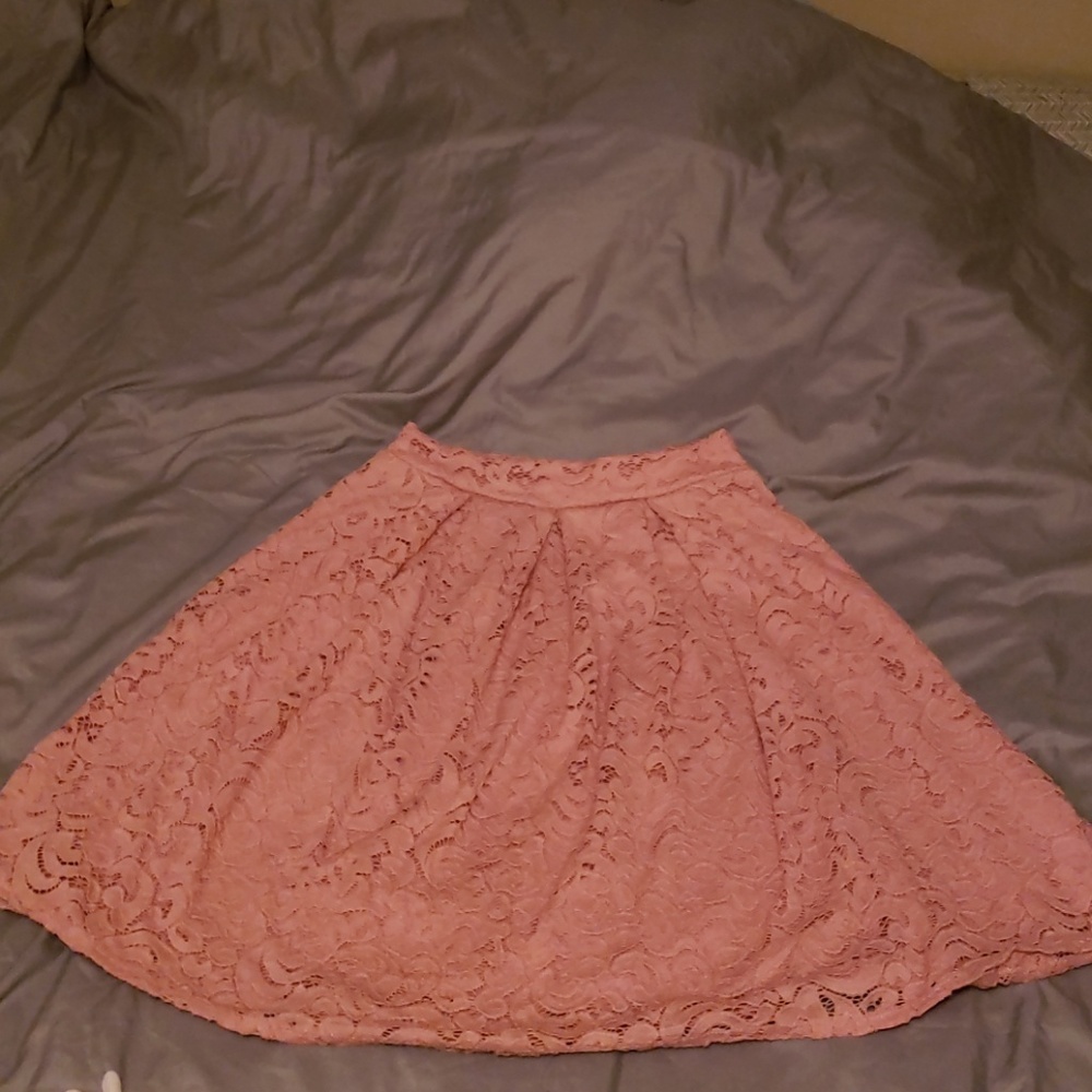 Pink lace skirt